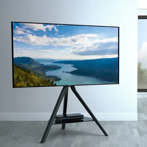 Tripod TV Stand with Tilt - Black, Wood image