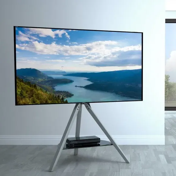Tripod TV Stand with Tilt - Grey, Wood