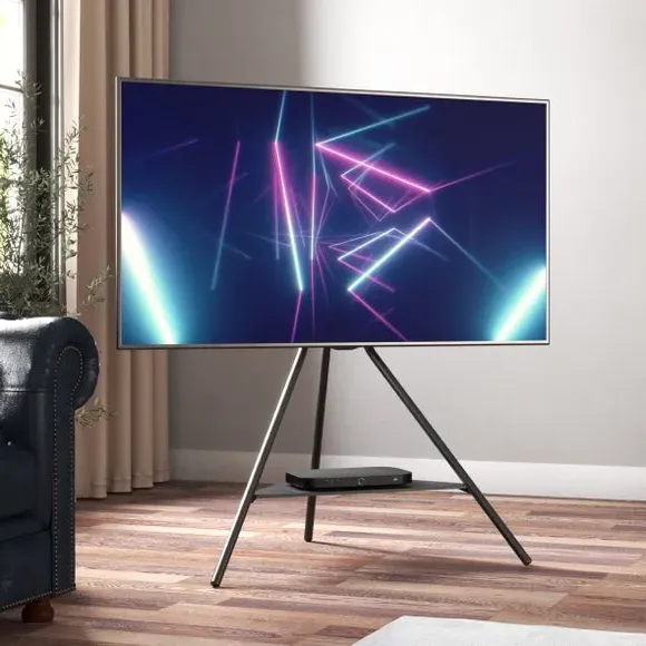 Tripod TV Unit with Swivel - Black, Metal image