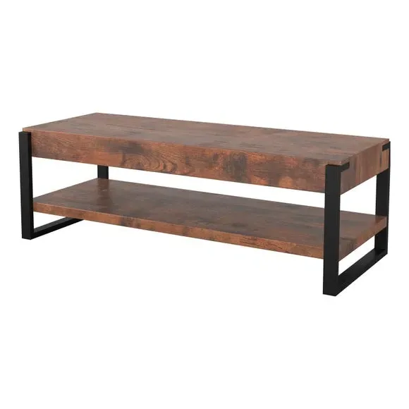TV Unit for 55" TVs - Dark Wood, Metal Frame