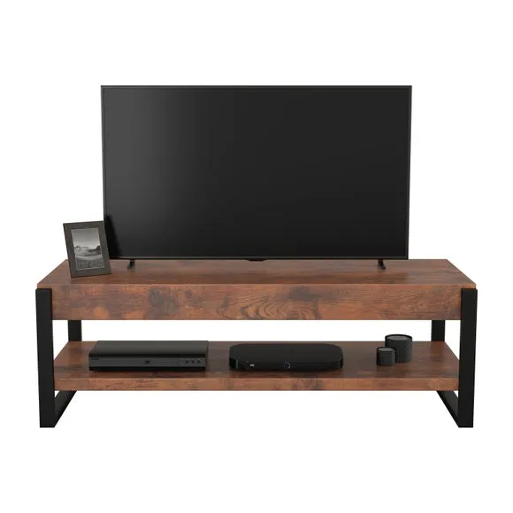 TV Unit for 55" TVs - Dark Wood, Metal Frame