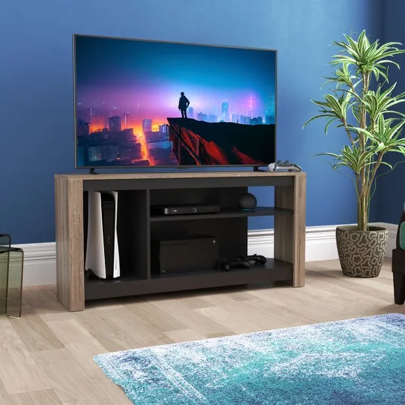 TV Unit with Tall Storage - Rustic Oak, Wood image