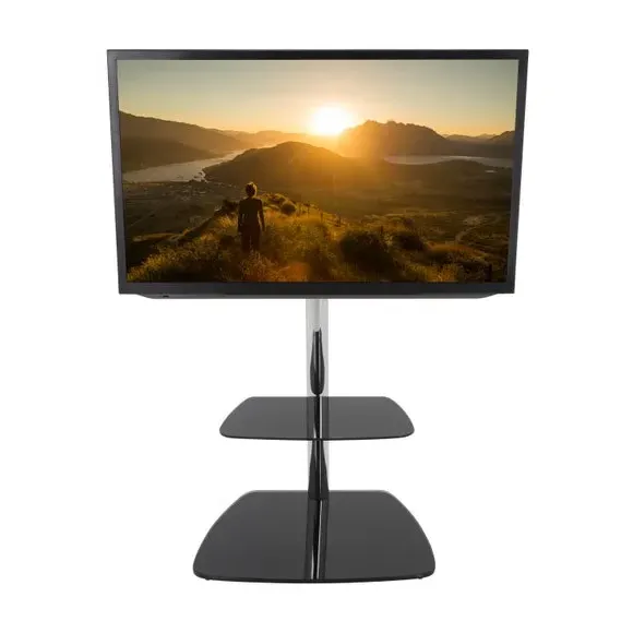 TV Unit with Tilt Function - Black, Glass