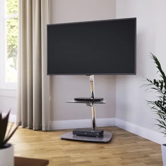 TV Unit with Tilt Function - Clear, Glass