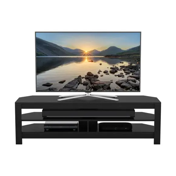 Wide Corner TV Stand for 65" TVs - Black, Wood