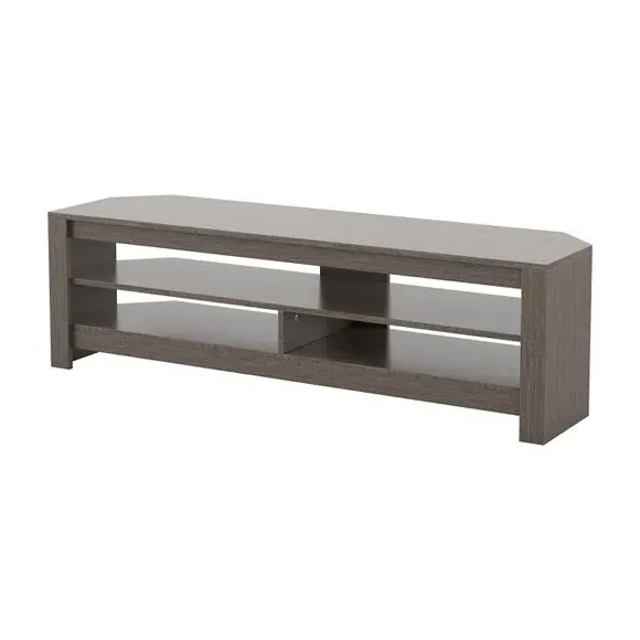 Wide Corner TV Stand for 65" TVs - Grey, Wood
