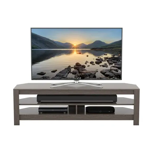 Wide Corner TV Stand for 65" TVs - Grey, Wood