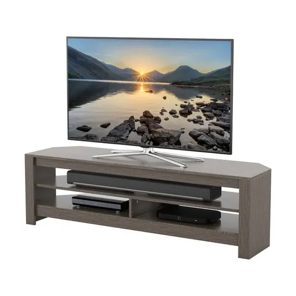 Wide Corner TV Stand for 65" TVs - Grey, Wood