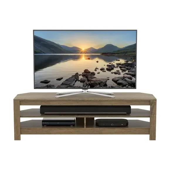 Wide Corner TV Stand for 65" TVs - Oak, Wood