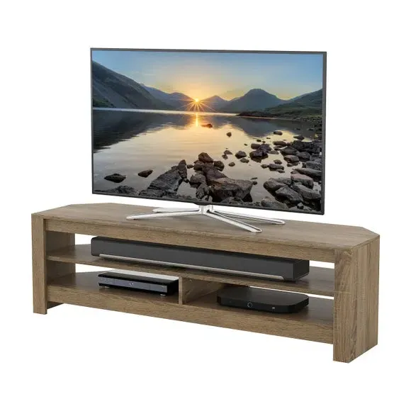 Wide Corner TV Stand for 65" TVs - Oak, Wood
