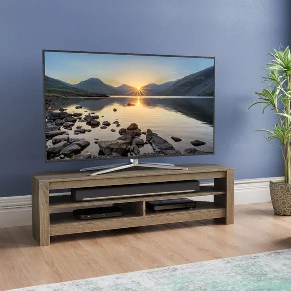 Wide Corner TV Stand for 65" TVs - Oak, Wood