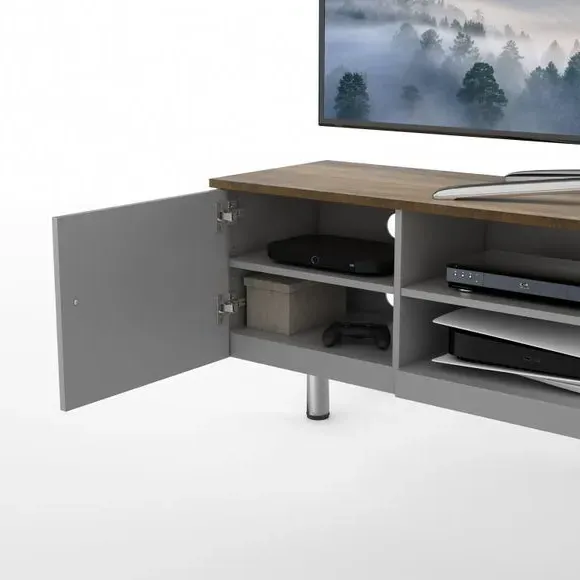 Wide TV Stand for 60" TVs - Grey, Wood