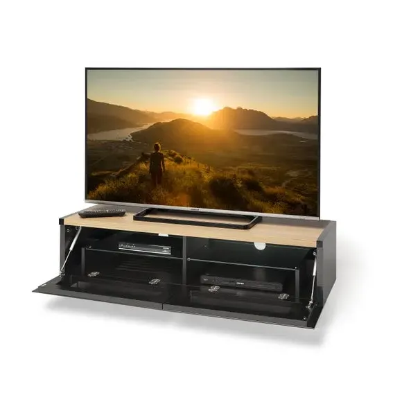 Wide TV Stand with Reversible Top - Light Oak