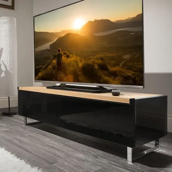 Wide TV Stand with Reversible Top - Light Oak image