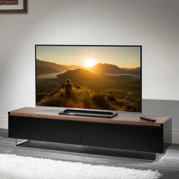 Wide TV Stand with Reversible Top - Oak, Wood image