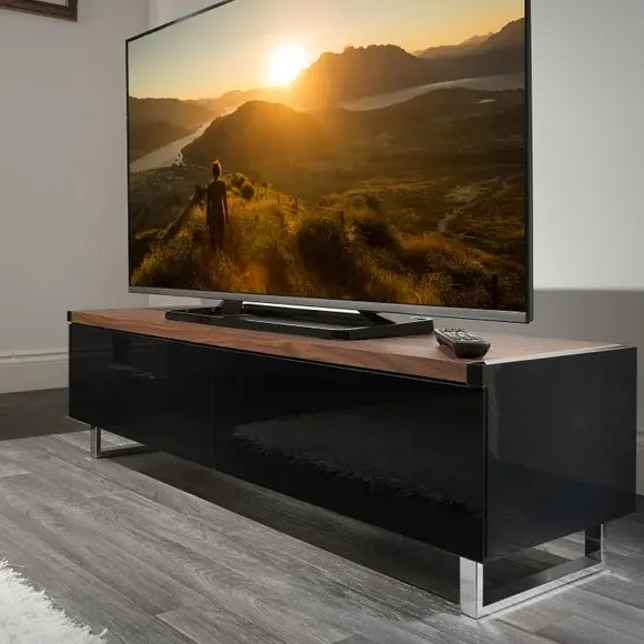Wide TV Stand with Reversible Top - Walnut