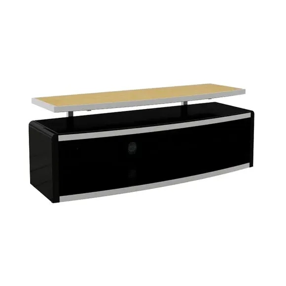 Wide TV Unit with Adjustable Height - Black