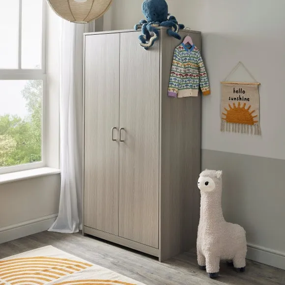 Full Size Wardrobe with Soft Close - Grey, Wood