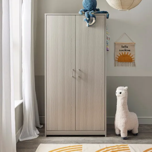 Full Size Wardrobe with Soft Close - Grey, Wood image