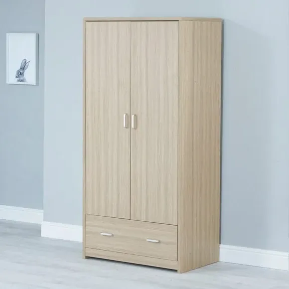 Full Size Wardrobe with Soft Close - Natural, Oak