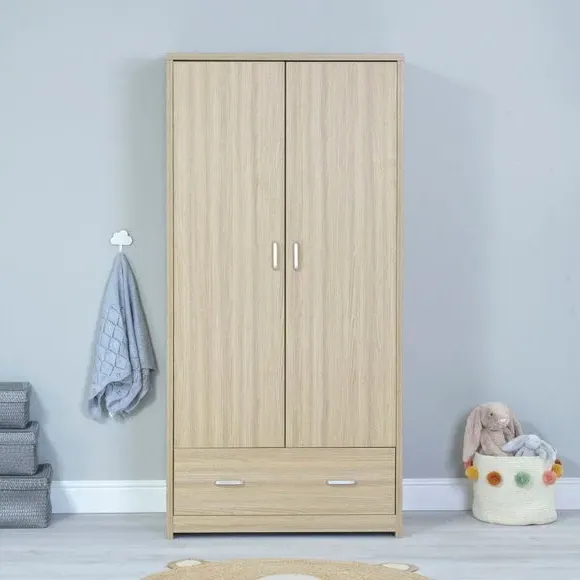 Full Size Wardrobe with Soft Close - Natural, Oak