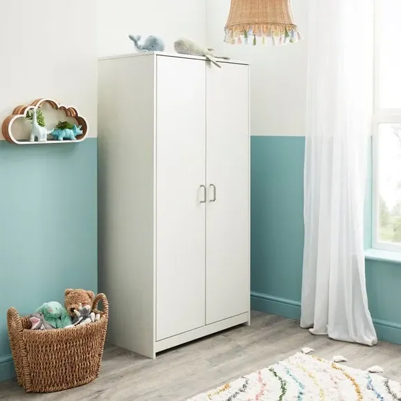 Full Size Wardrobe with Soft Close - White, Wood