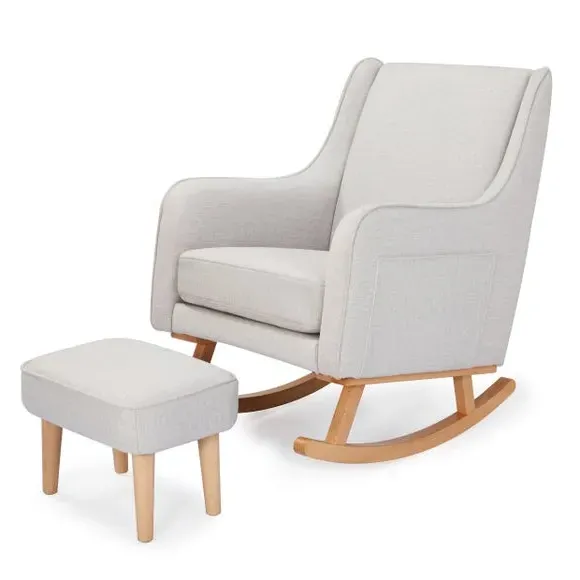 Nursing Chair with Stool - Cashmere, Upholstered