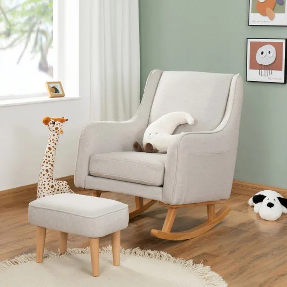 Nursing Chair with Stool - Cashmere, Upholstered image