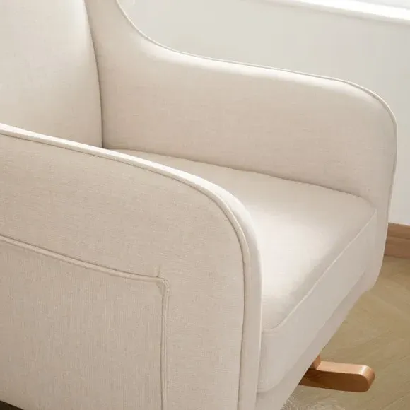 Nursing Chair with Stool - Ivory, Upholstered