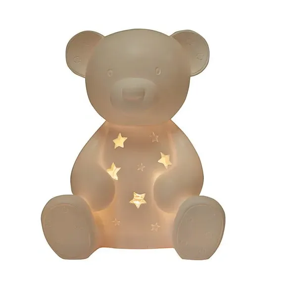 Bear Night Light with LED - White, Resin