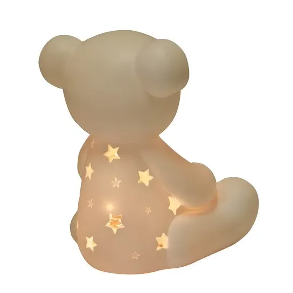 Bear Night Light with LED - White, Resin