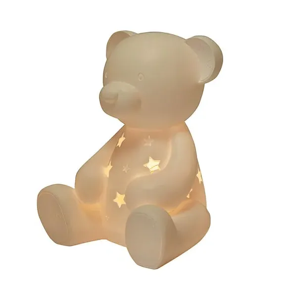 Bear Night Light with LED - White, Resin image