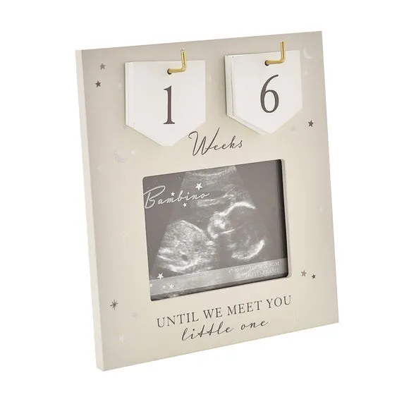 Countdown Photo Frame with Hooks - Grey, Wood