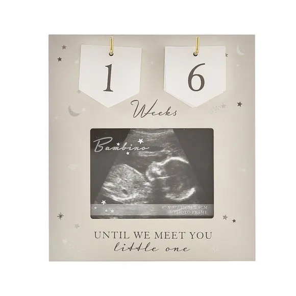 Countdown Photo Frame with Hooks - Grey, Wood