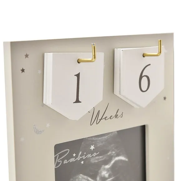 Countdown Photo Frame with Hooks - Grey, Wood