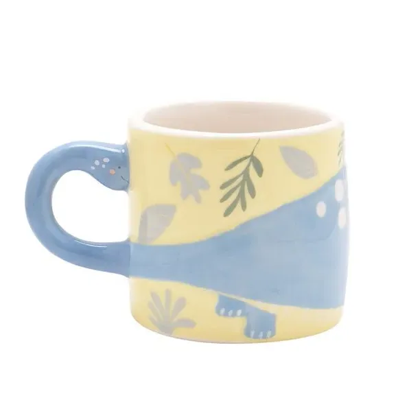 Dinosaur Mug with Handle - Blue, Ceramic