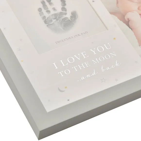 Hand Print Photo Frame with Ink Pad - White, Wood
