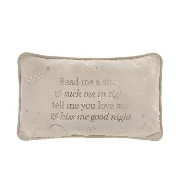 Square Cushion with Gold Foil - Off-White, Velvet image