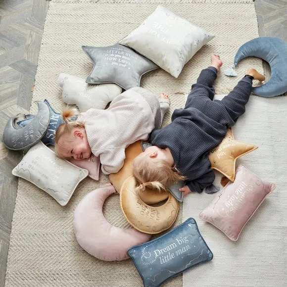 Star Shaped Cushion Little Star - Blue, Velvet