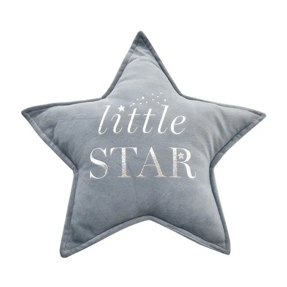 Star Shaped Cushion Little Star - Blue, Velvet image