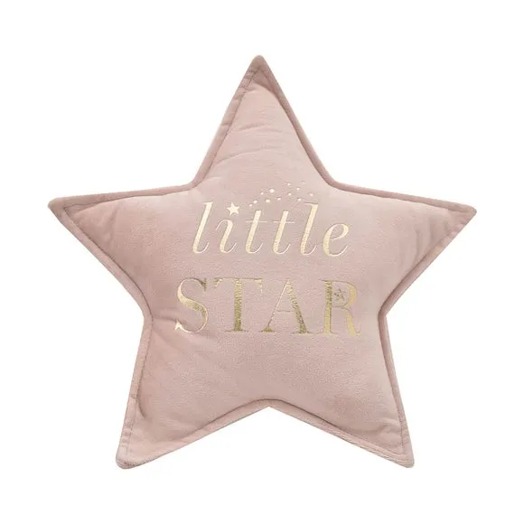 Star Shaped Cushion Little Star - Pink, Velvet