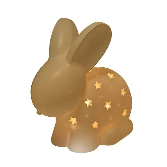 Rabbit Night Light with LED - White, Resin image