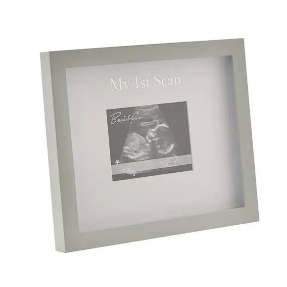 Single Photo Frame with Mount - Grey, Wood image