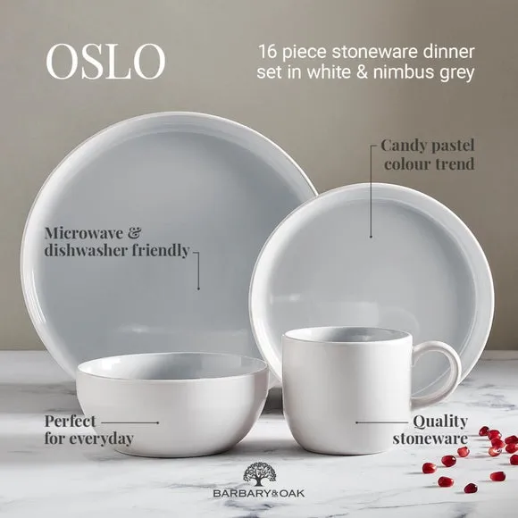 16-Piece Dinner Set - Grey, Stoneware