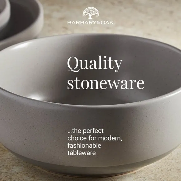 16-Piece Dinner Set with Rounded Design - Grey