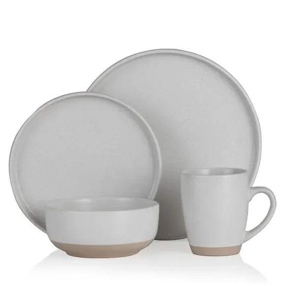 16-Piece Dinner Set with Rounded Design - White