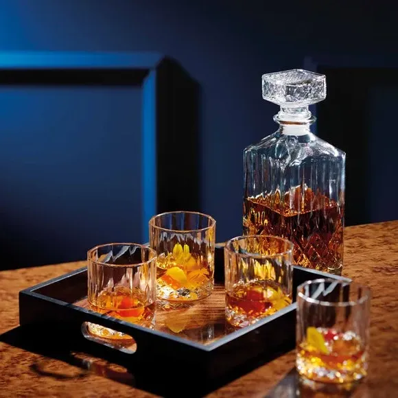 5-Piece Decanter Set with Glasses - Clear Glass