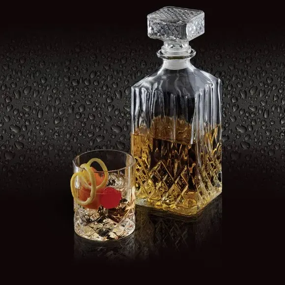 5-Piece Decanter Set with Glasses - Clear Glass