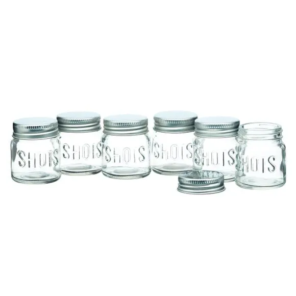6-Piece Mini Drink Jars with Lids - Glass image