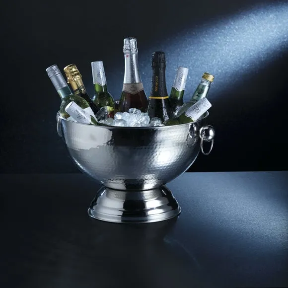Champagne Bowl with Hammered Finish - Silver